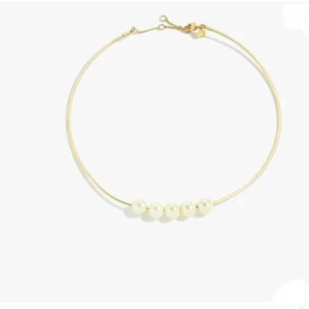 J.crew gold plated fake pearls collar necklace firm price